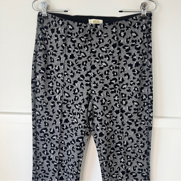 Anthropologie Maeve Mollie Kick Flare Gray Leopard Pants - Picture 3 of 14